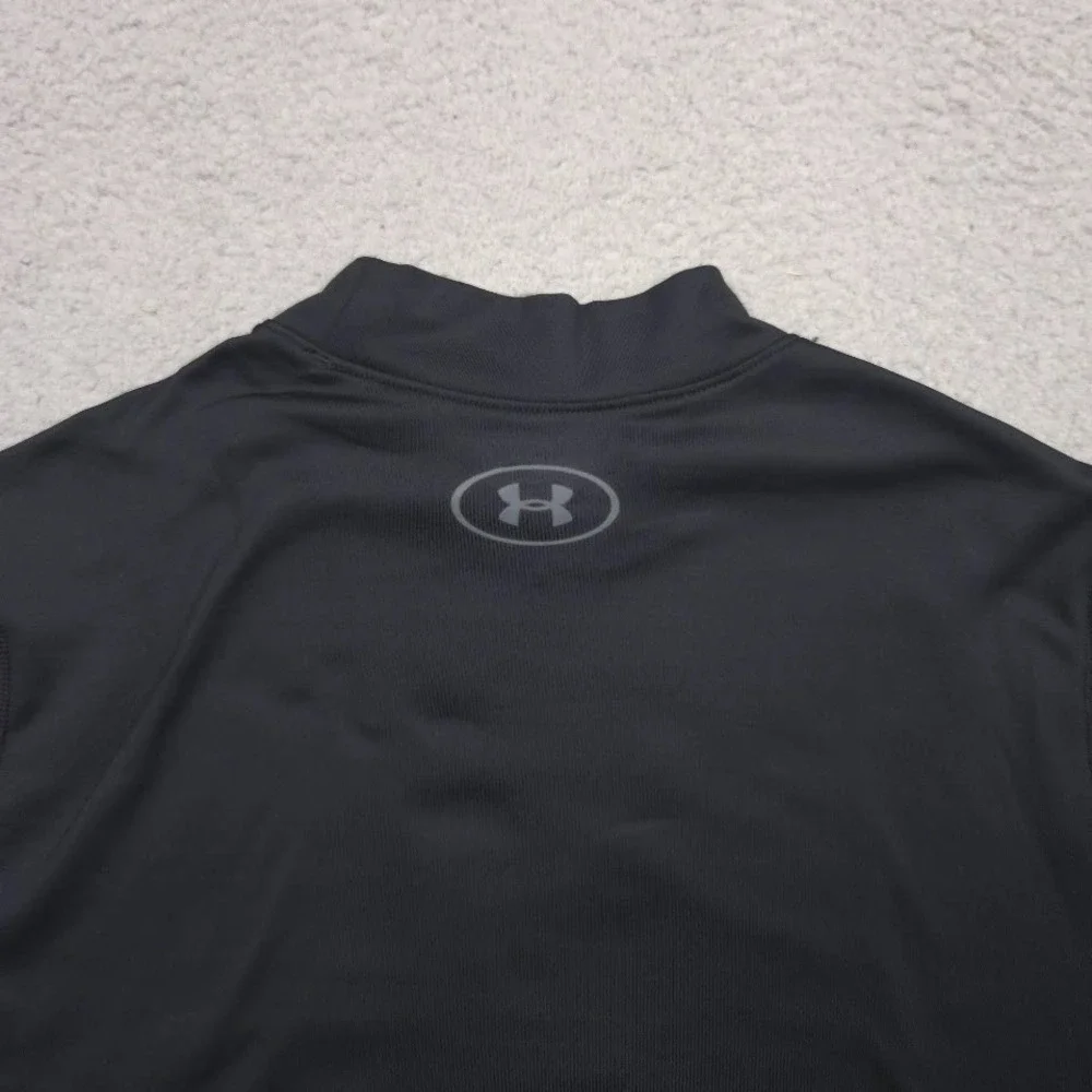Under Armour ColdGear Armour Fitted Mock Shirt Men M Black Long Sleeve